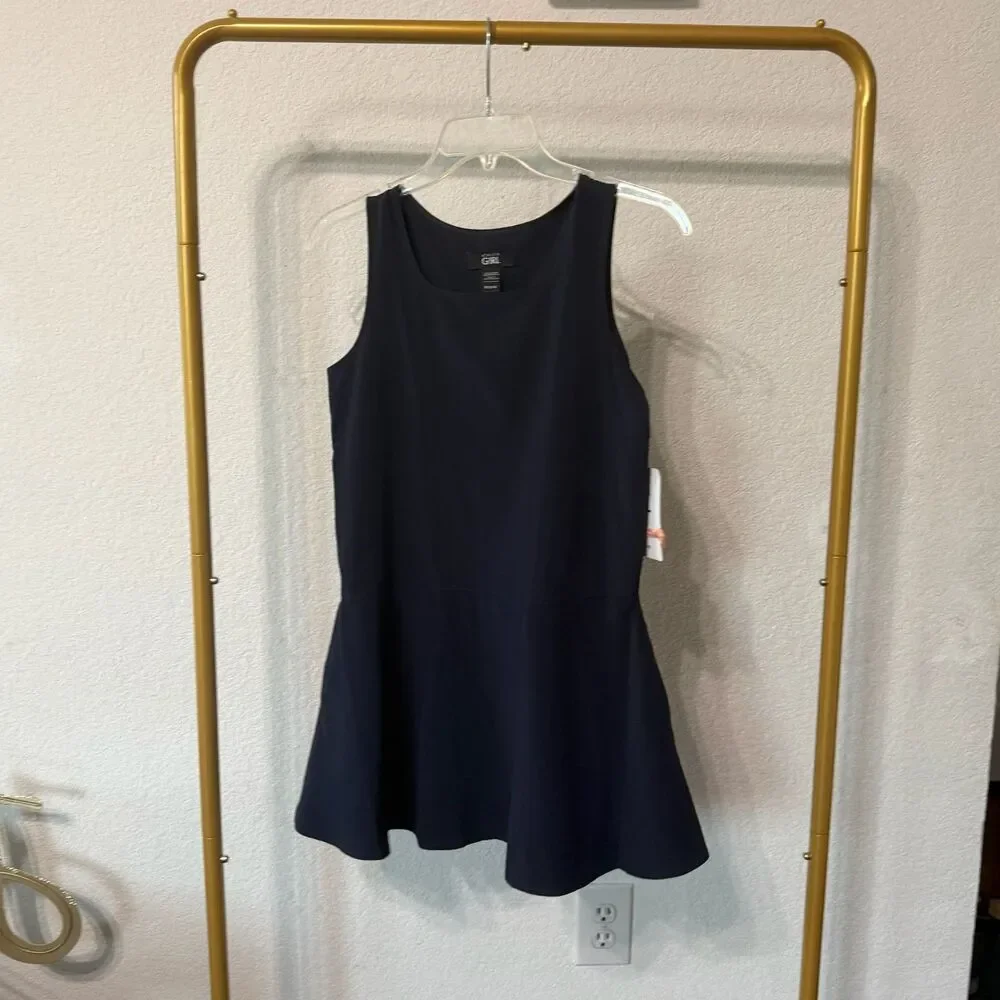 Athleta Girl Navy Sleeveless Athletic Dress Size M 8-10 | Fit & Flare | NWT
